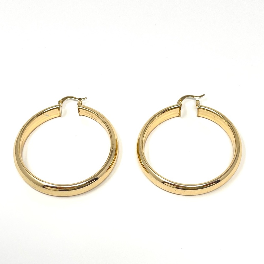 New Anthropologie Gold Hoop Earrings - Picture 4 of 4
